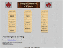 Tablet Screenshot of marquetrysociety.ca